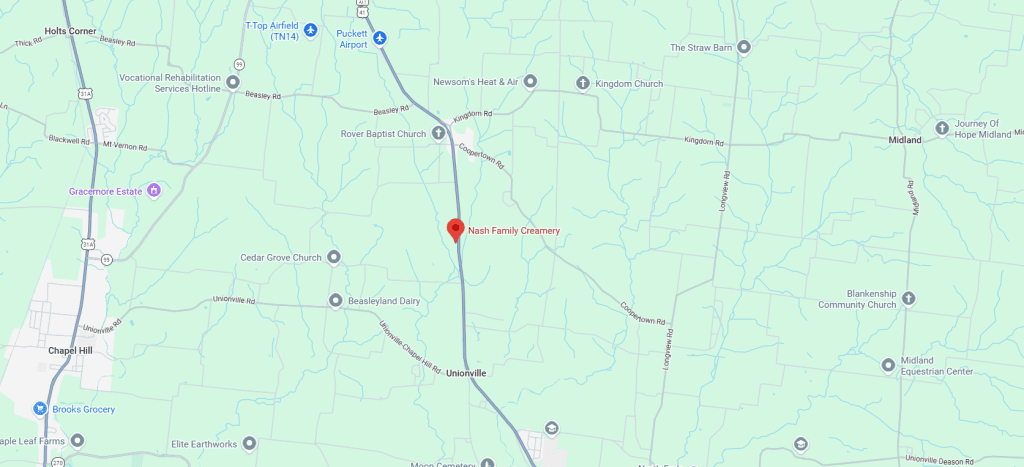 Nashfamily Creamery Map - Nash Family Creamery